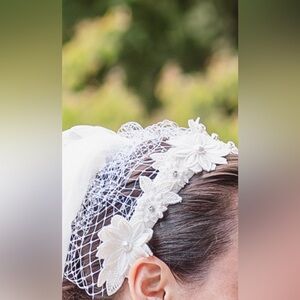 Oscar de la Renta bridal lace headband pearl